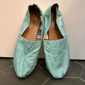 Toms Teal Shimmer Classic Alpargatas W11